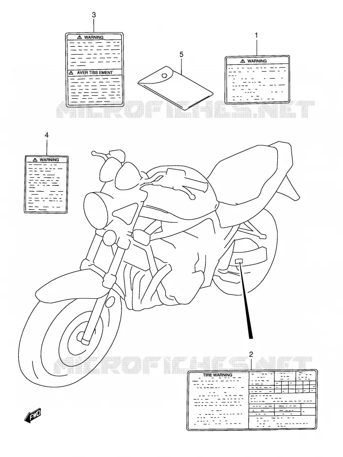 ETIQUETTE Suzuki MOTO 1200 BANDIT 2000  GSF1200SY(E28)