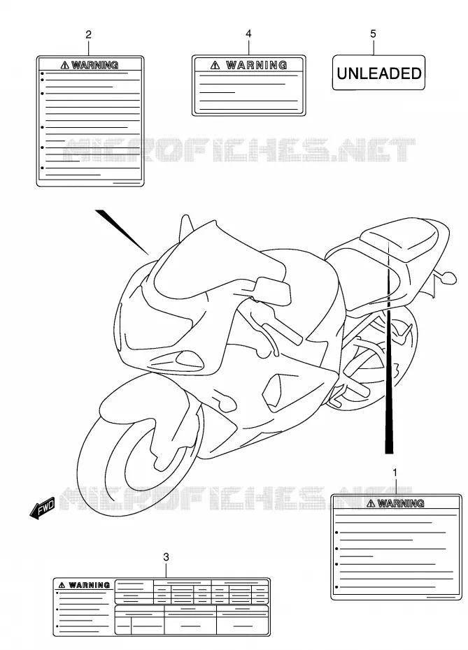 ETIQUETTE Suzuki MOTO 600 GSX-R 2001  GSX-R600U1K1(E2)