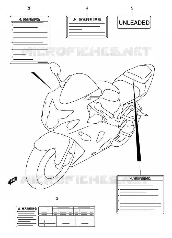 ETIQUETTE Suzuki MOTO 600 GSX-R 2004  GSX-R600U3K4(E2)