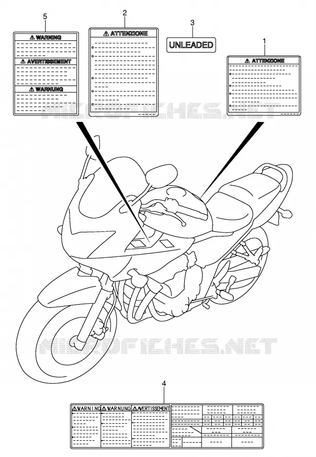 ETIQUETTE Suzuki MOTO 650 BANDIT 2006  GSF650K6(E2)