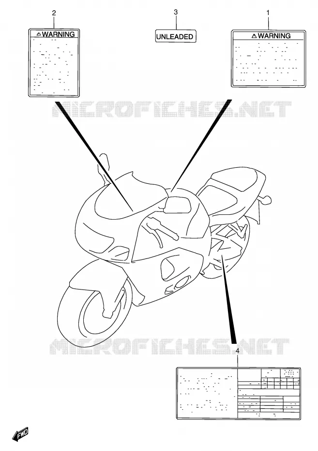 ETIQUETTE Suzuki MOTO 750 GSX-R 1997  GSX-R750V(E2)