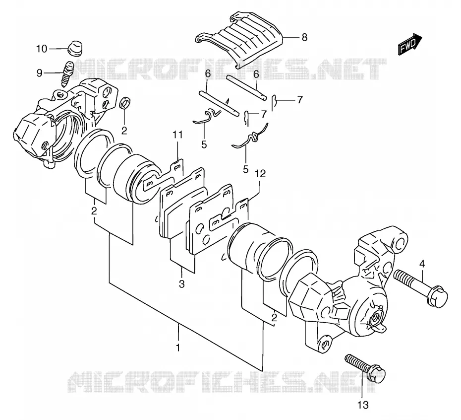 ETRIER DE FREIN ARRIERE (GSF1200SAV/SAW/SAX/SAY) Suzuki MOTO 1200 BANDIT 2000  GSF1200Y/GSF1200SY/GSF1200SAY