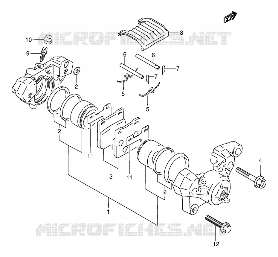 ETRIER DE FREIN ARRIERE (MODELE N/P/R/T/V) Suzuki MOTO 250 GSX 1994  GSX250FR(E24)