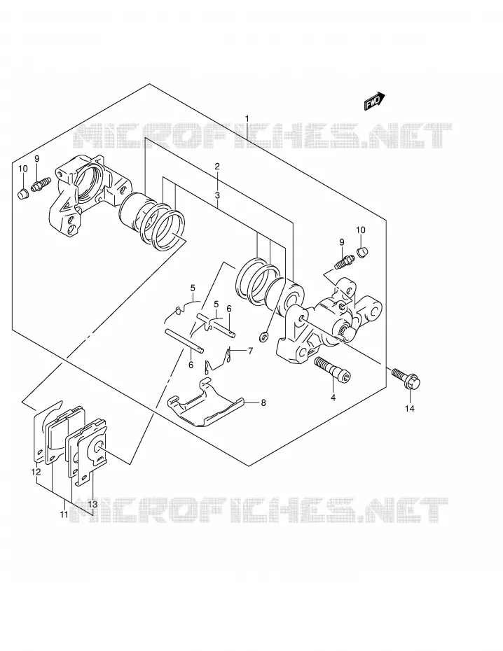 ETRIER DE FREIN ARRIERE Suzuki MOTO 1300 HAYABUSA 2007  GSX1300RU2ZK7(E2)