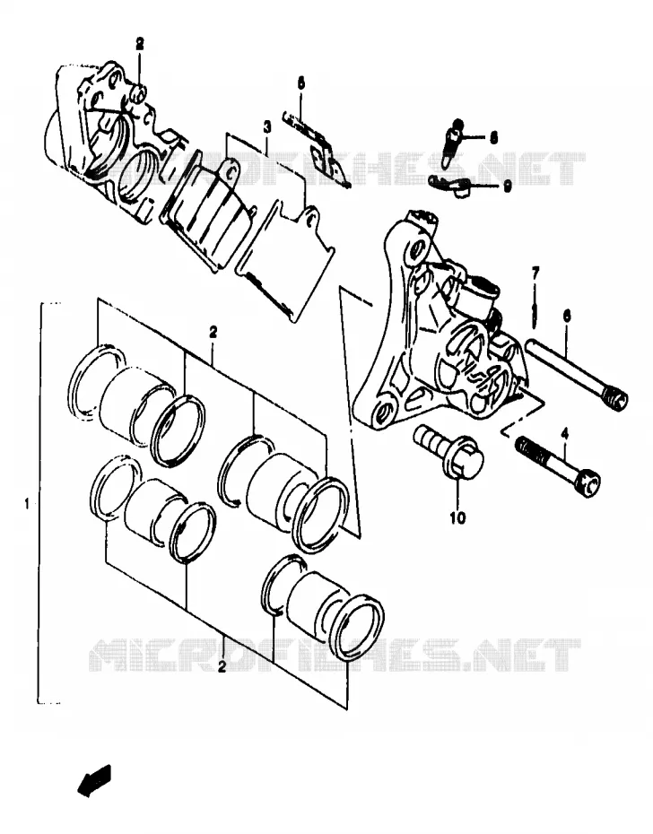 ETRIER DE FREIN AVANT (GSF1200SAV/SAW/SAX/SAY) Suzuki MOTO 1200 BANDIT 2000  GSF1200SAY(T/V/W/X/Y)