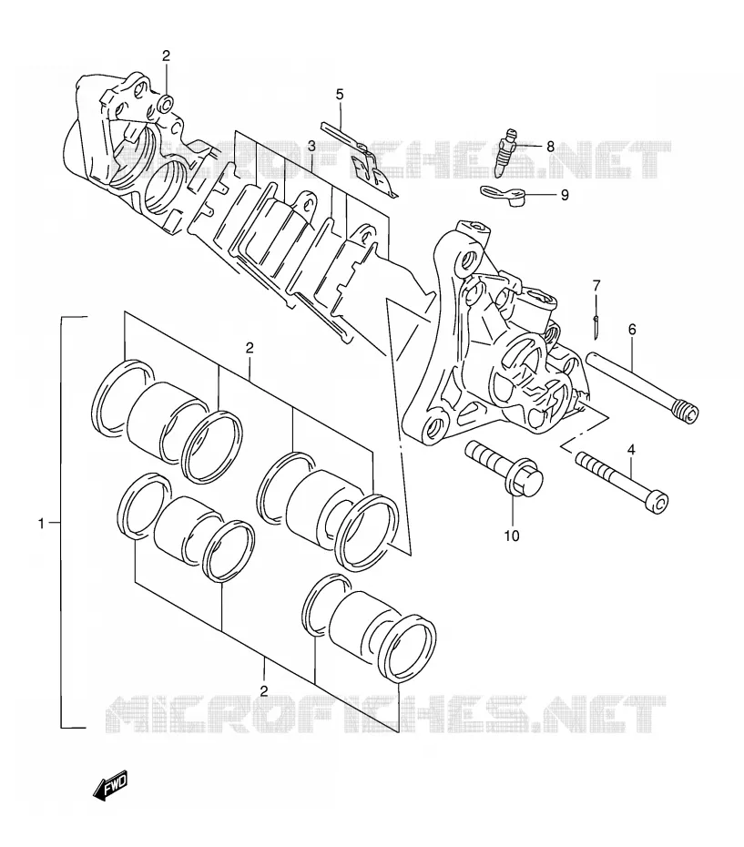 ETRIER DE FREIN AVANT (GSF1200ST/SV/SW/SX/SY) Suzuki MOTO 1200 BANDIT 1998  GSF1200SW(E28)