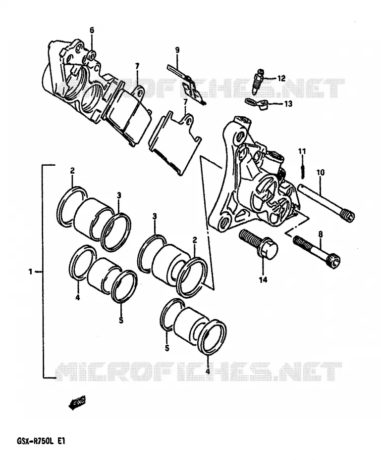 ETRIER DE FREIN AVANT (MODELE L) Suzuki MOTO 750 GSX-R 1989  GSX-R750K(K/L/M)