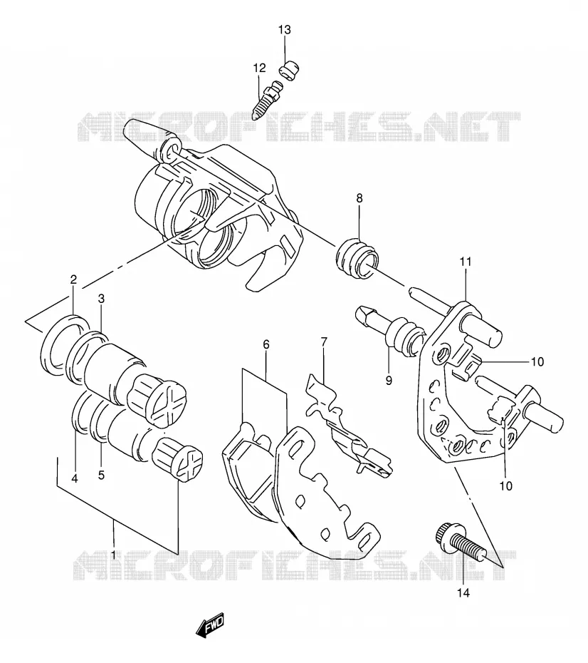 ETRIER DE FREIN AVANT (MODELE M) Suzuki MOTO 250 GSX 1993  GSX250FP(E24)