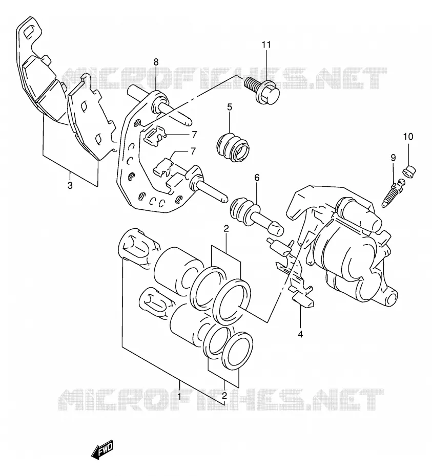 ETRIER DE FREIN AVANT (MODELE N/P/R/T/V) Suzuki MOTO 250 GSX 1991  GSX250FM(E24)