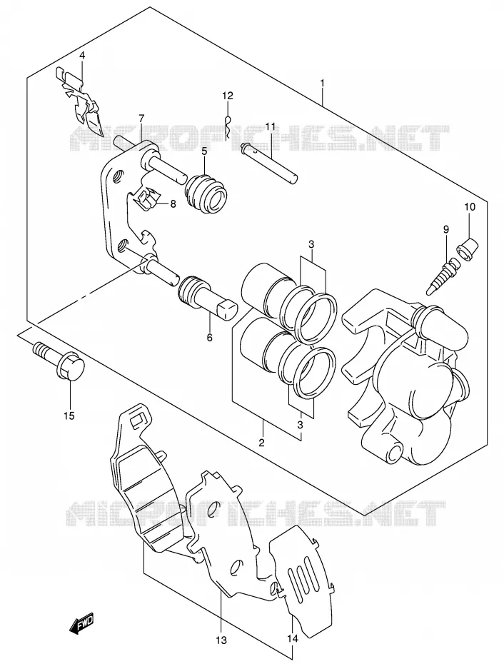 ETRIER DE FREIN AVANT Suzuki MOTO 650 BANDIT 2005  GSF650UK5(E2)