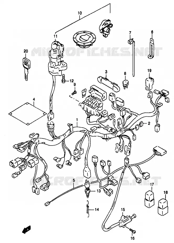 FAISCEAU ELECTRIQUE (GSF1200SAV/SAW/SAX/SAY) Suzuki MOTO 1200 BANDIT 2000  GSF1200Y(T/V/W/X/Y)