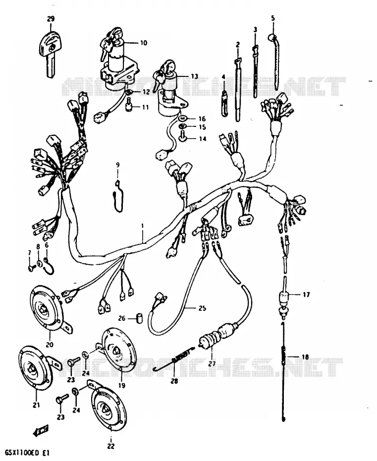 FAISCEAU ELECTRIQUE Suzuki MOTO 1100 GSX 1983  GSX1100D(Z/D)