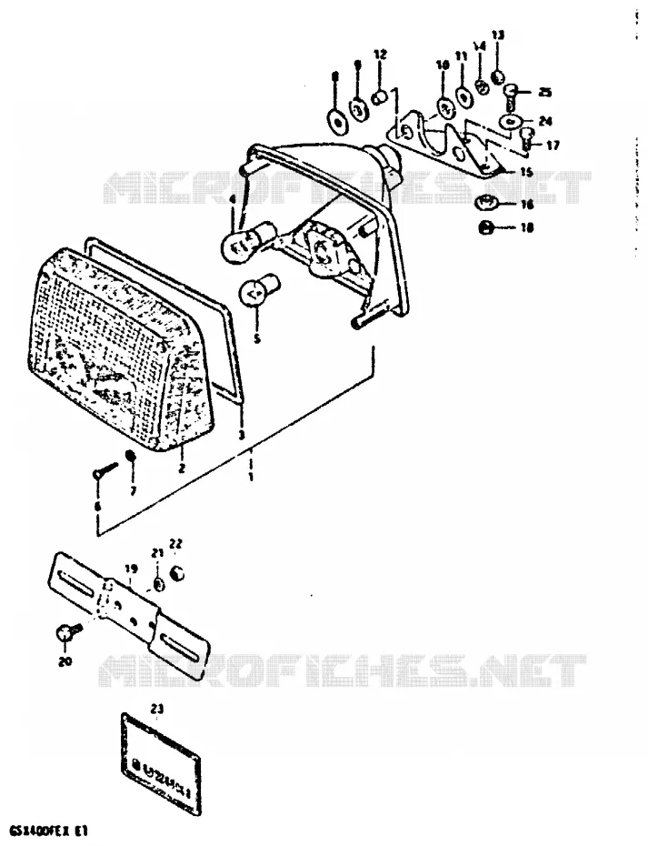 FEU ARRIERE (E2, E4, E18, E21) Suzuki MOTO 400 GSX 1981  GSX400FEX