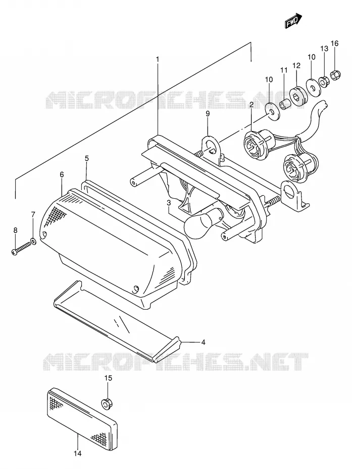 FEU ARRIERE (MODELE M) Suzuki MOTO 250 GSX 1993  GSX250FP(E24)