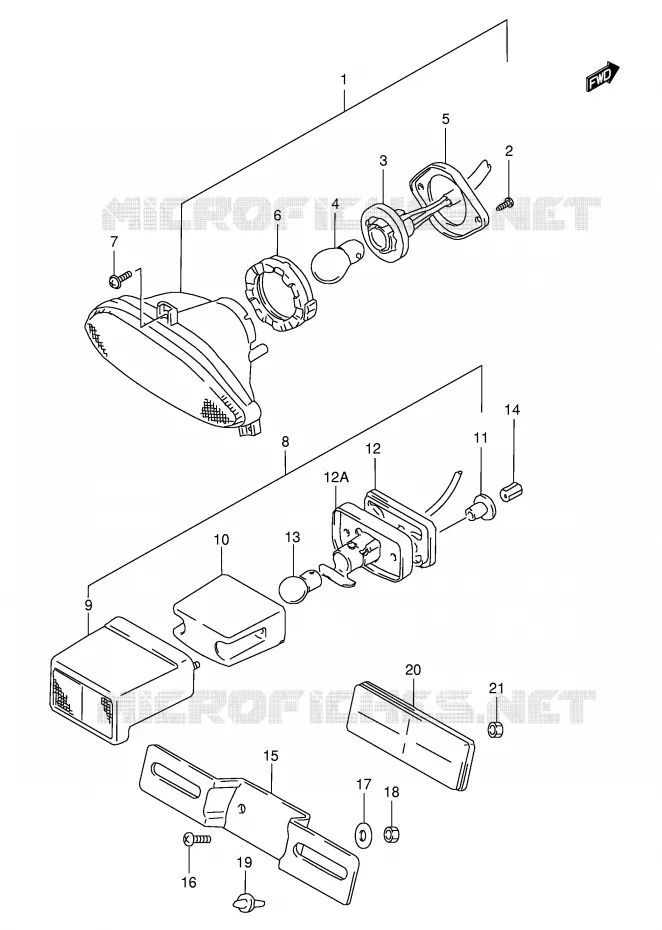 FEU ARRIERE Suzuki MOTO 1200 BANDIT 2000  GSF1200SY(E28)