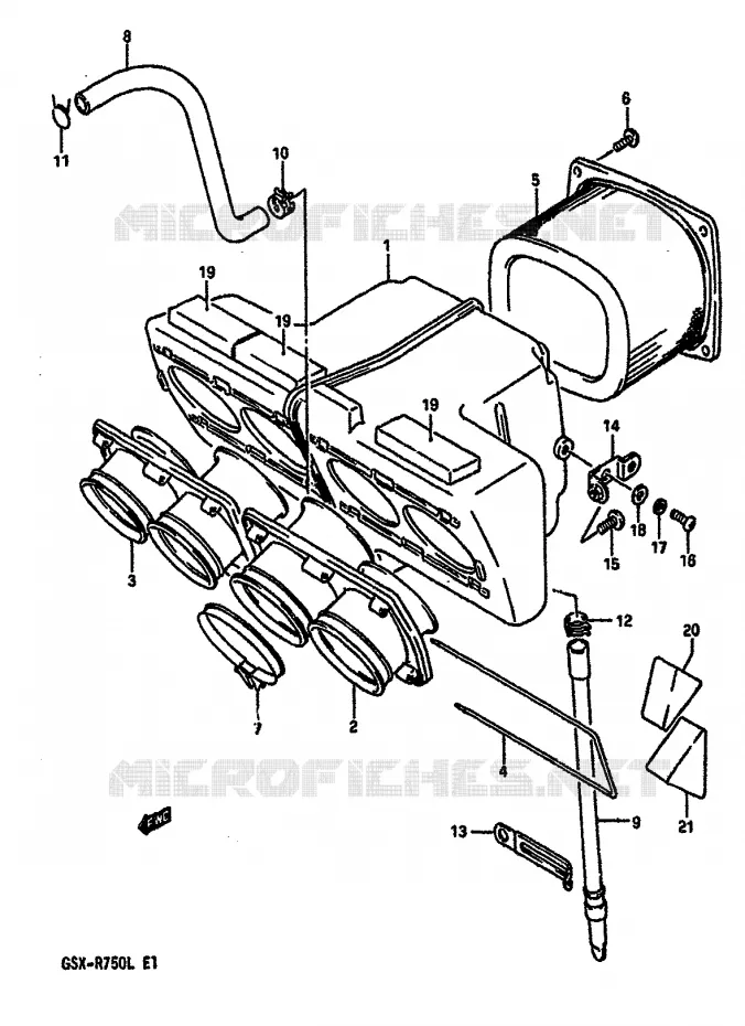 FILTRE A AIR (MODELE J/K) Suzuki MOTO 750 GSX-R 1990  GSX-R750L(J/K/L)