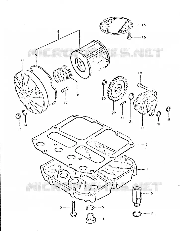 FILTRE A HUILE - POMPE A HUILE Suzuki MOTO 400 GSX 1980  GSX400LX(T/X)