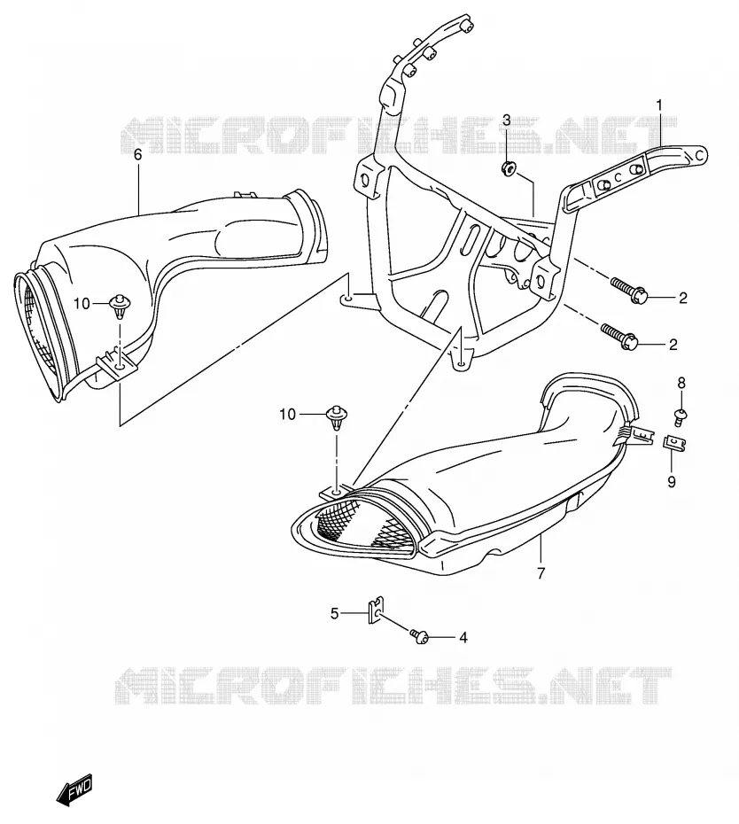 FLANCS DE CARENAGES Suzuki MOTO 600 GSX-R 2001  GSX-R600U2K1(E2)