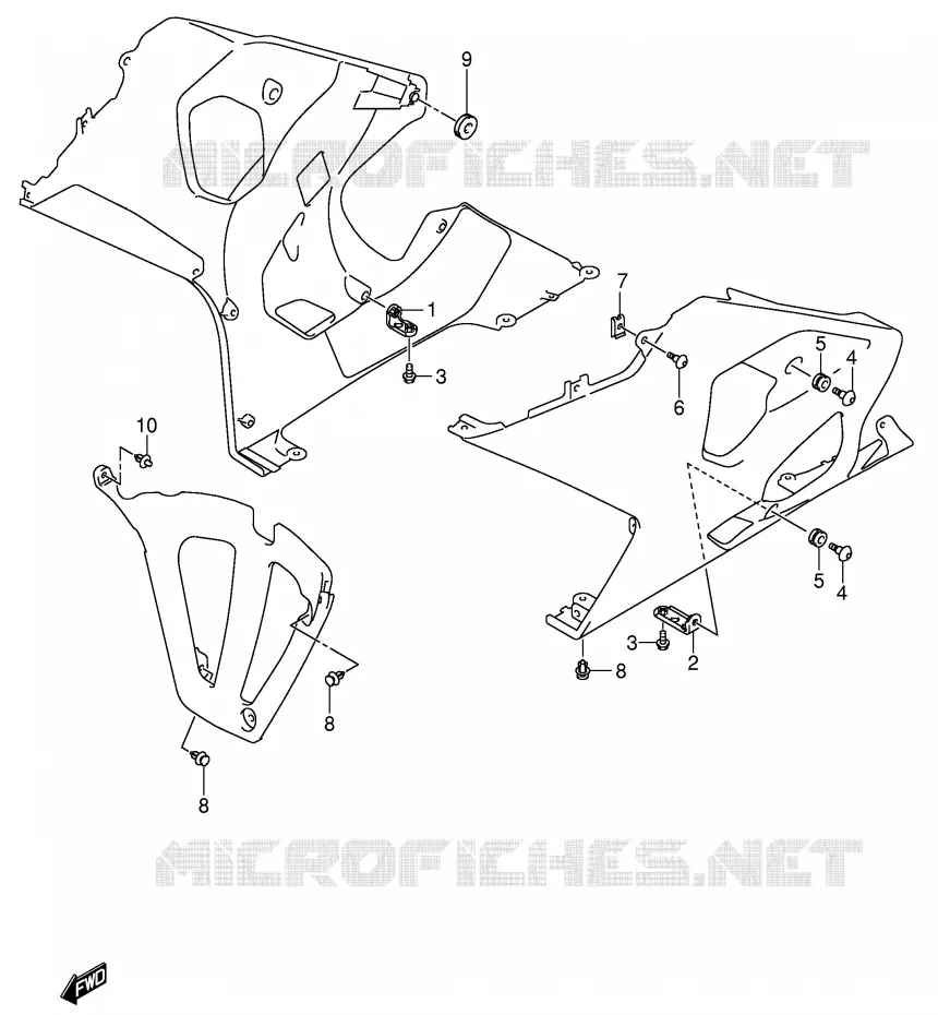 FLANCS DE CARENAGES Suzuki MOTO 600 GSX-R 2005  GSX-R600U3K5(E2)