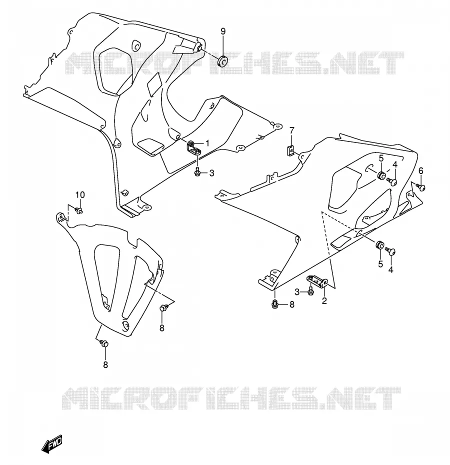 FLANCS DE CARENAGES Suzuki MOTO 750 GSX-R 2004  GSX-R750U2K4(E2)