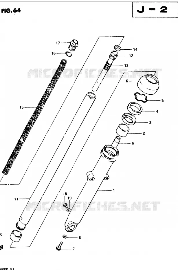 FOURCHE AVANT GAUCHE Suzuki MOTO 250 GSX 1983  GSX250ESD(Z/D)