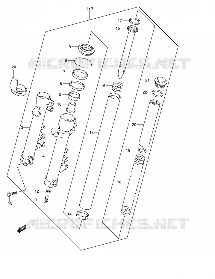 FOURCHE (MODELE K3/K4) Suzuki MOTO 600 BANDIT 2003  GSF600SUK3(E2)