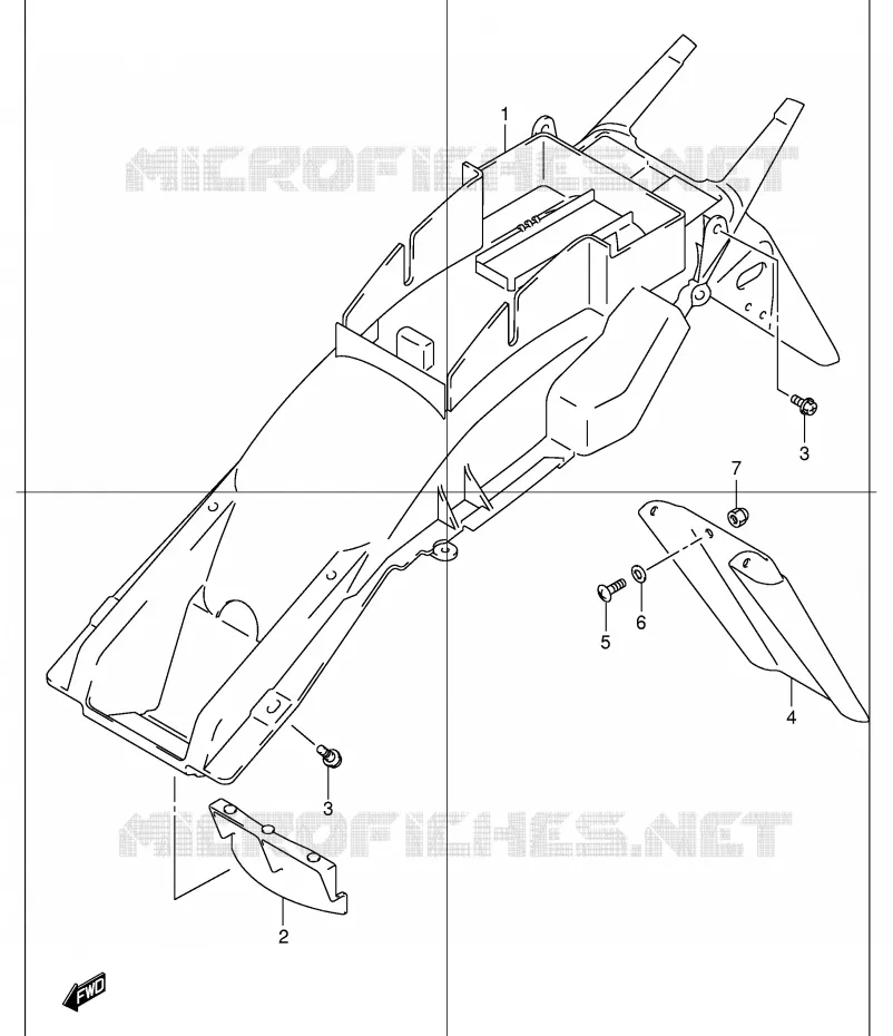 GARDE BOUE ARRIERE Suzuki MOTO 1200 BANDIT 2005  GSF1200SZK5(E2)
