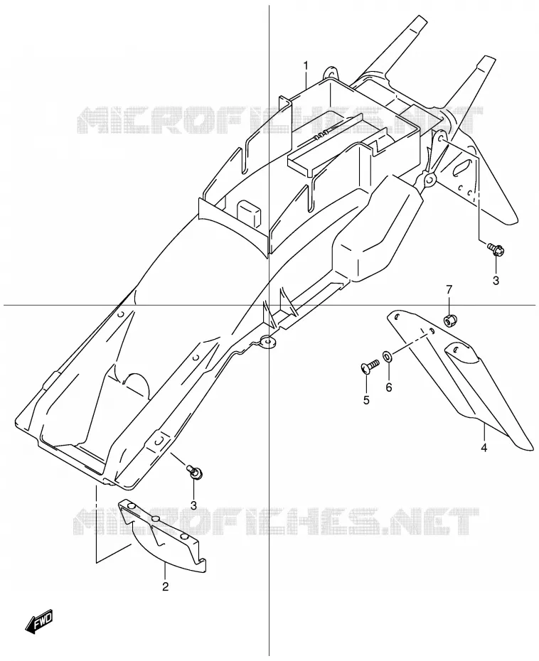GARDE BOUE ARRIERE Suzuki MOTO 600 BANDIT 2004  GSF600K4(E2)