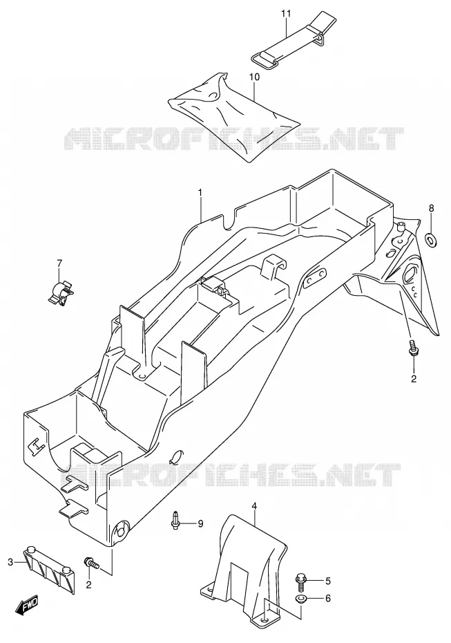 GARDE BOUE ARRIERE Suzuki MOTO 600 GSX-R 2003  GSX-R600K3(E2)