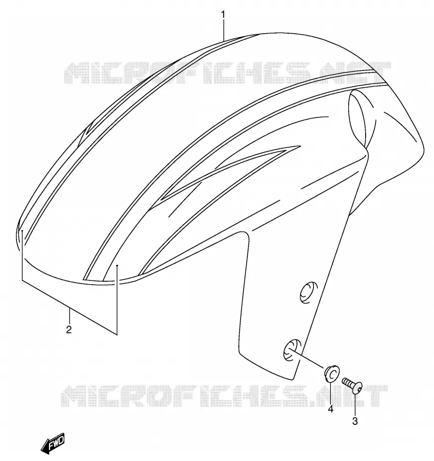 GARDE BOUE AVANT (GSX-R600ZK3) Suzuki MOTO 600 GSX-R 2001  GSX-R600K1(E2)