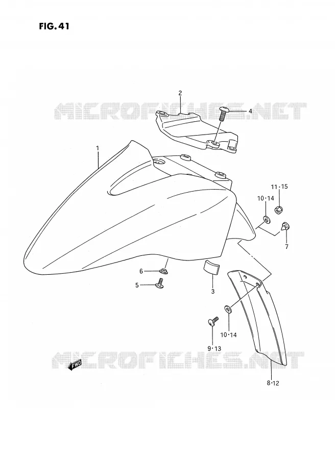 GARDE BOUE AVANT Suzuki MOTO 1100 GSX-F 1994  GSX1100FR(E2)