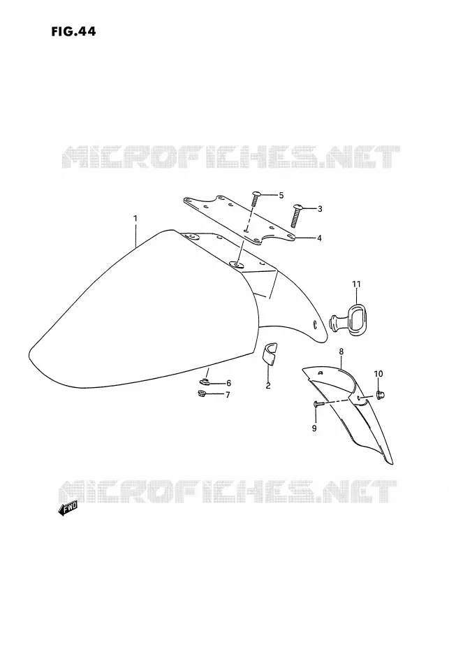 GARDE BOUE AVANT Suzuki MOTO 1100 GSX-G 1992  GSX1100GN(E2)