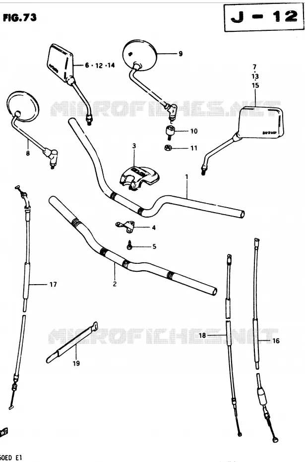 GUIDON (MODELE D) Suzuki MOTO 250 GSX 1983  GSX250D(Z/D)