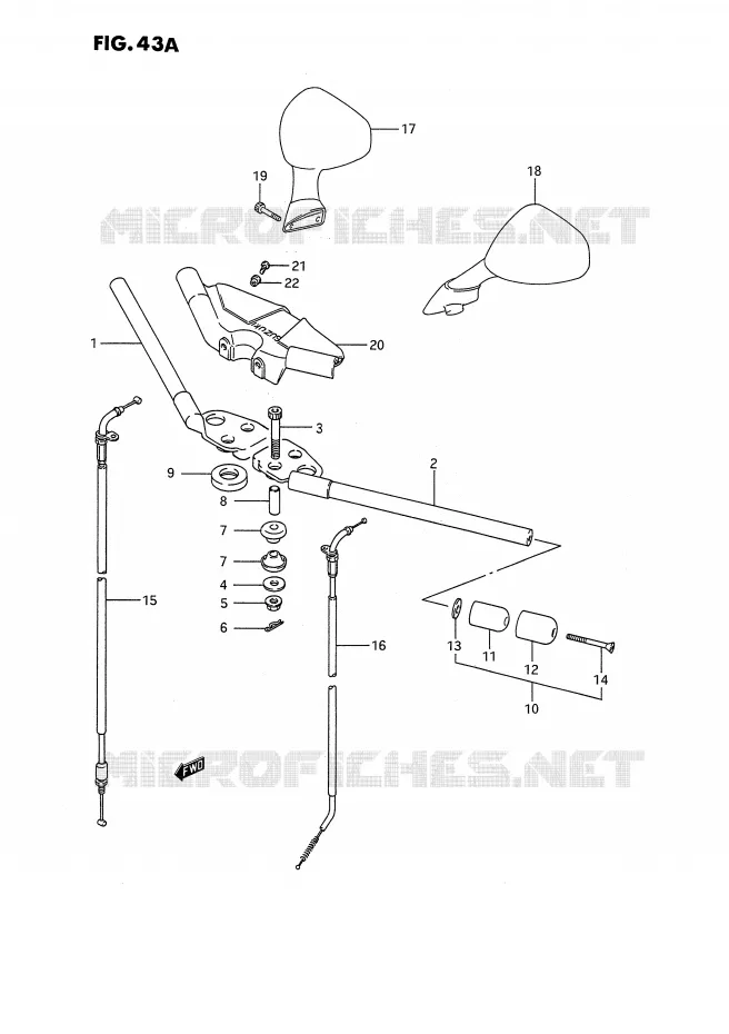 GUIDON (MODELE L/M/N/P/R) Suzuki MOTO 1100 GSX-F 1991  GSX1100FM(E2)