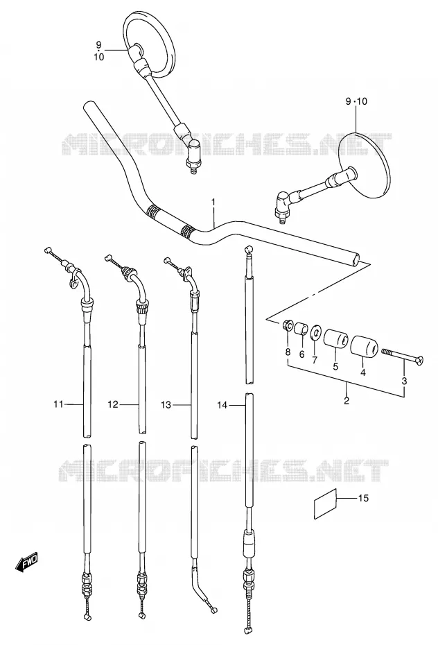 GUIDON (MODELE S) Suzuki MOTO 600 BANDIT 1999  GSF600X/GSF600SX/GSF600UX/GSF600SUX