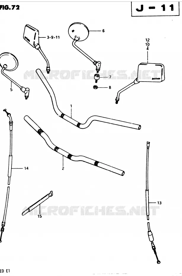 GUIDON (MODELE Z) Suzuki MOTO 250 GSX 1983  GSX250ED(Z/D)