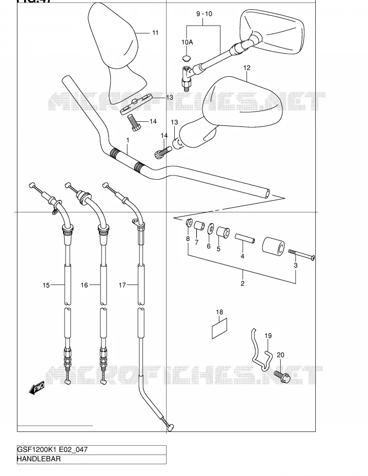 GUIDON Suzuki MOTO 1200 BANDIT 2005  GSF1200SK5(E2)