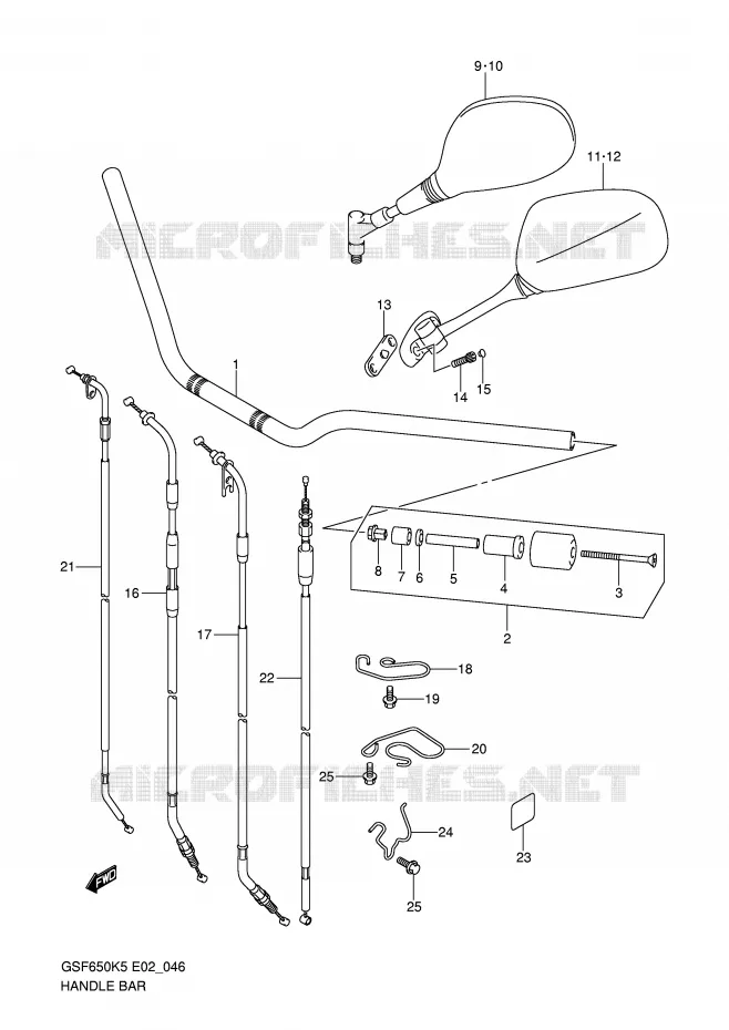GUIDON Suzuki MOTO 650 BANDIT 2005  GSF650SK5(E2)