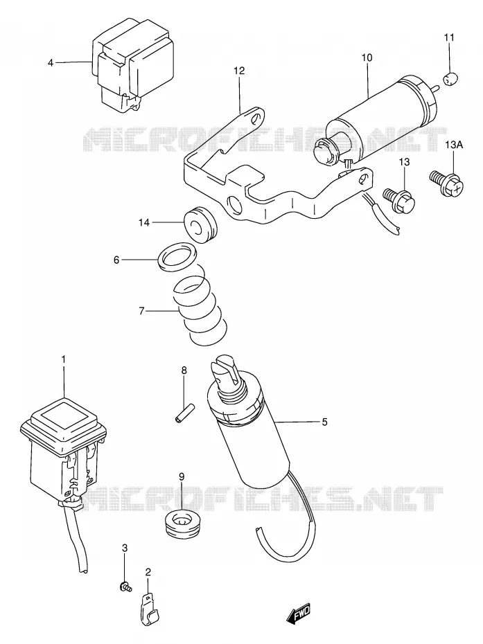 INTERRUPTEUR COFFRE Suzuki MOTO 250 GSX 1992  GSX250FN(E24)