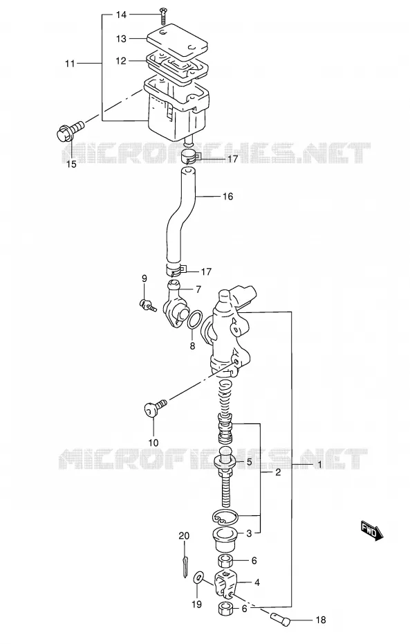 MAITRE CYLINDRE ARRIERE (GSF1200SAV) Suzuki MOTO 1200 BANDIT 1997  GSF1200SV(E28)