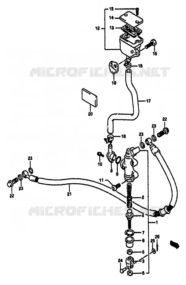MAITRE CYLINDRE ARRIERE Suzuki MOTO 1100 GSX-R 1992  GSX-R1100 N (M/N)