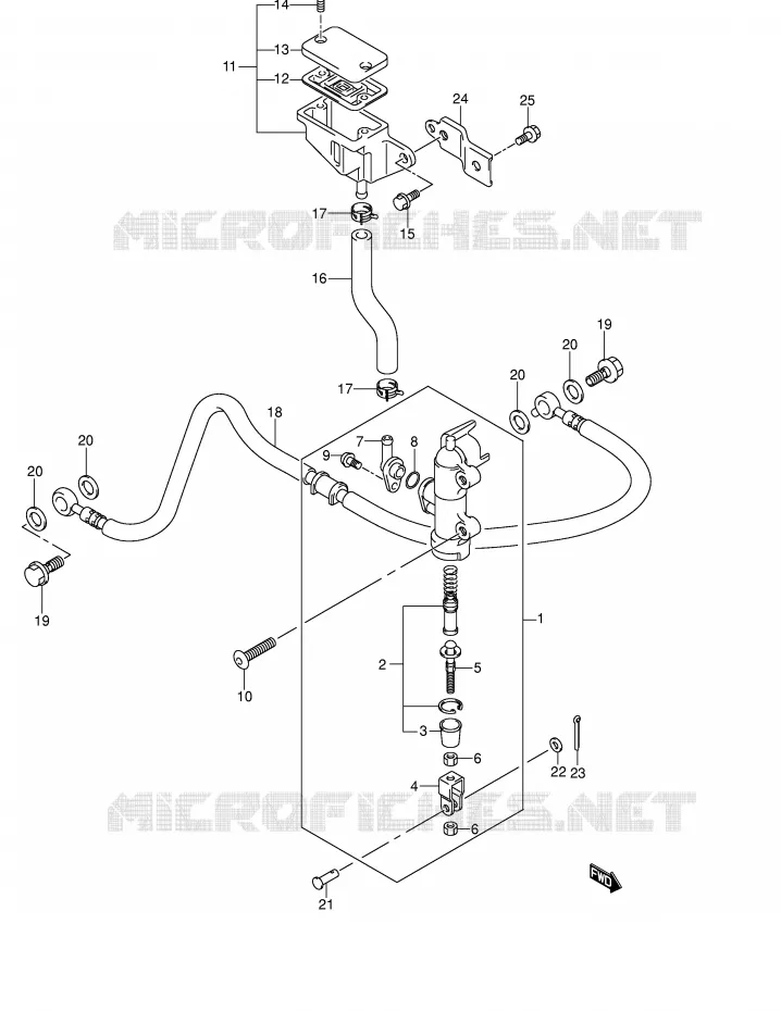 MAITRE CYLINDRE ARRIERE Suzuki MOTO 1300 HAYABUSA 2004  GSX1300RU2K4(E2)