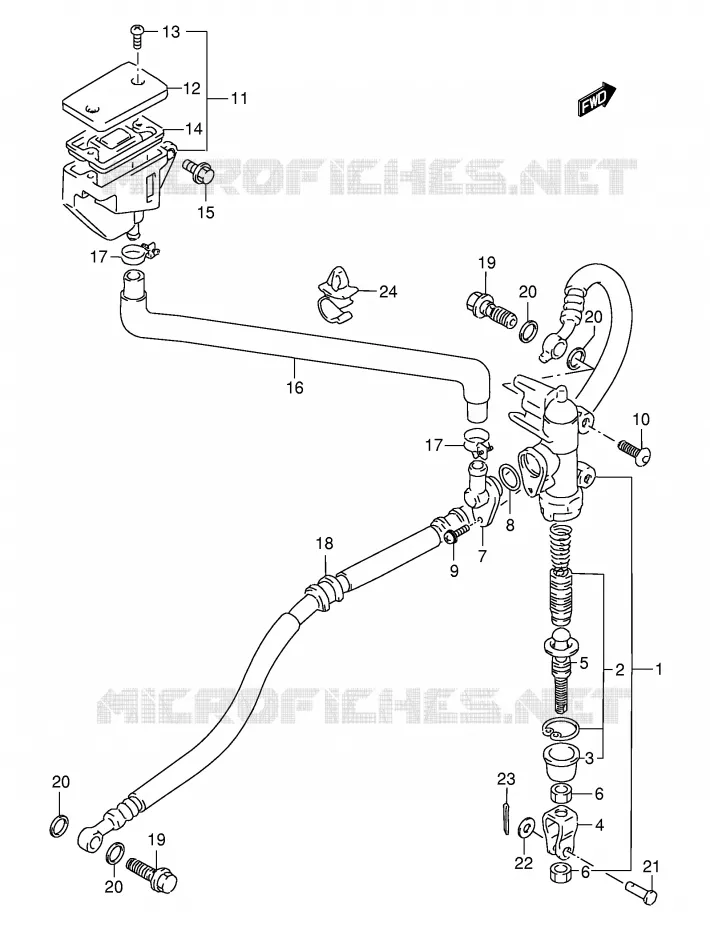 MAITRE CYLINDRE ARRIERE Suzuki MOTO 400 GSX-R 1990  GSX-R400RL(E30)