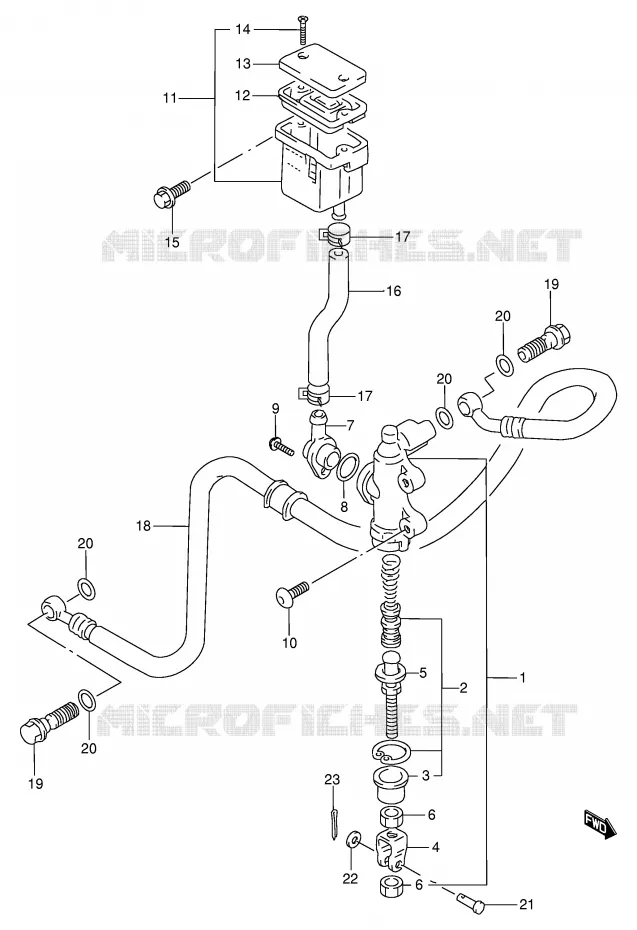 MAITRE CYLINDRE ARRIERE Suzuki MOTO 600 BANDIT 1997  GSF600V/GSF600SV/GSF600UV/GSF600SUV