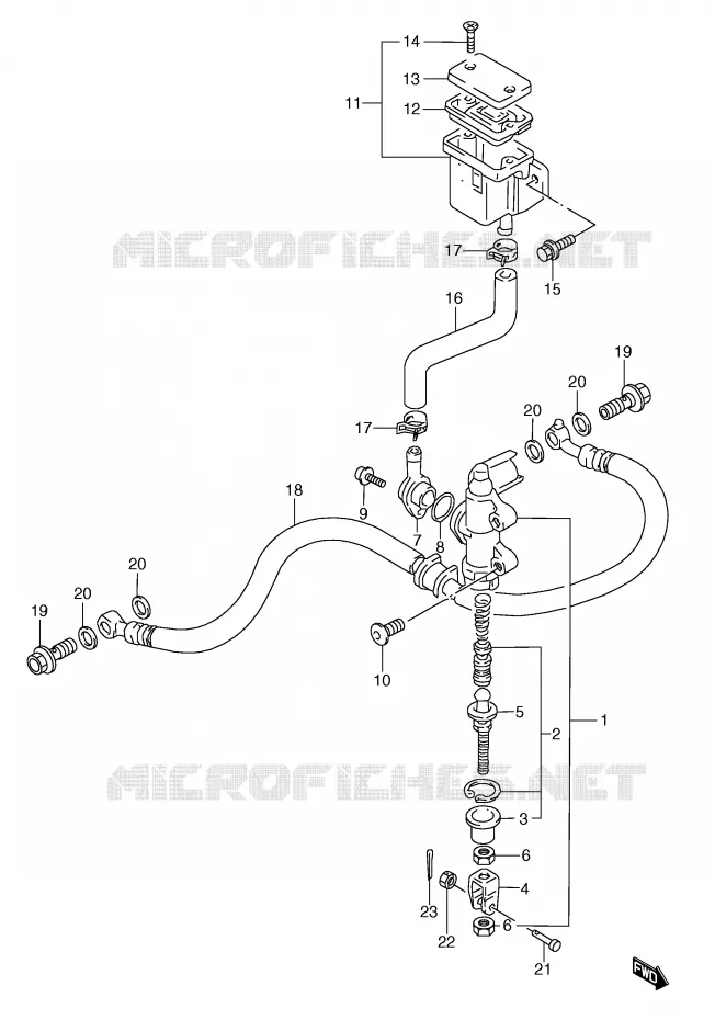 MAITRE CYLINDRE ARRIERE Suzuki MOTO 600 GSX-R 1997  GSX-R600V(E2)