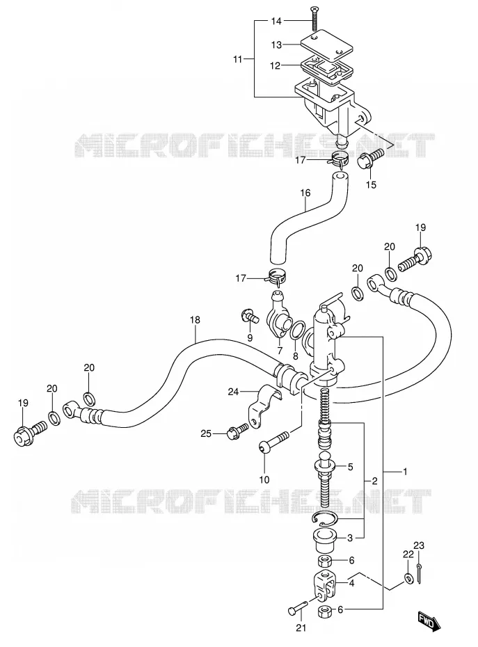 MAITRE CYLINDRE ARRIERE Suzuki MOTO 600 GSX-R 2002  GSX-R600U1K2(E2)