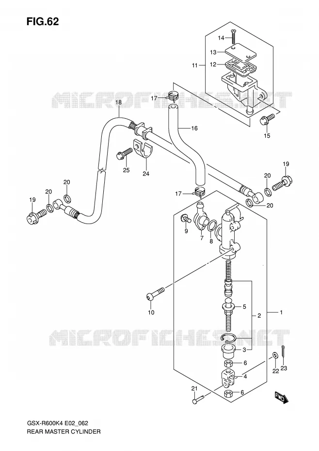 MAITRE CYLINDRE ARRIERE Suzuki MOTO 600 GSX-R 2005  GSX-R600U3XK5(E2)