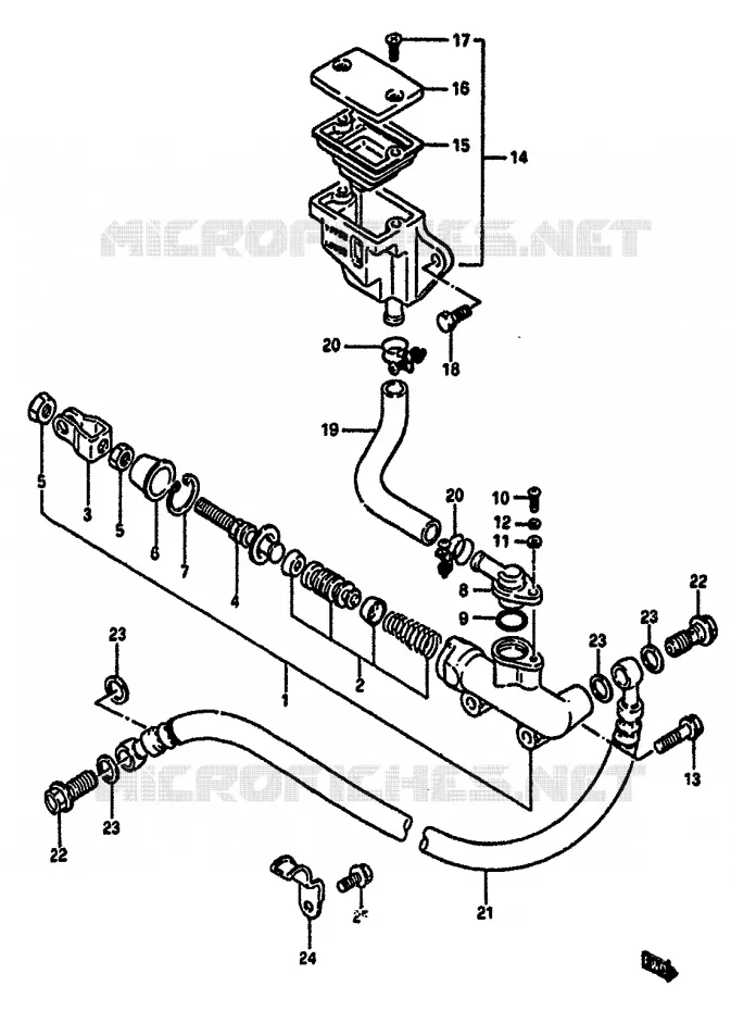 MAITRE CYLINDRE ARRIERE Suzuki MOTO 750 GSX-R 1987  GSX-R750XH(F/G/H)