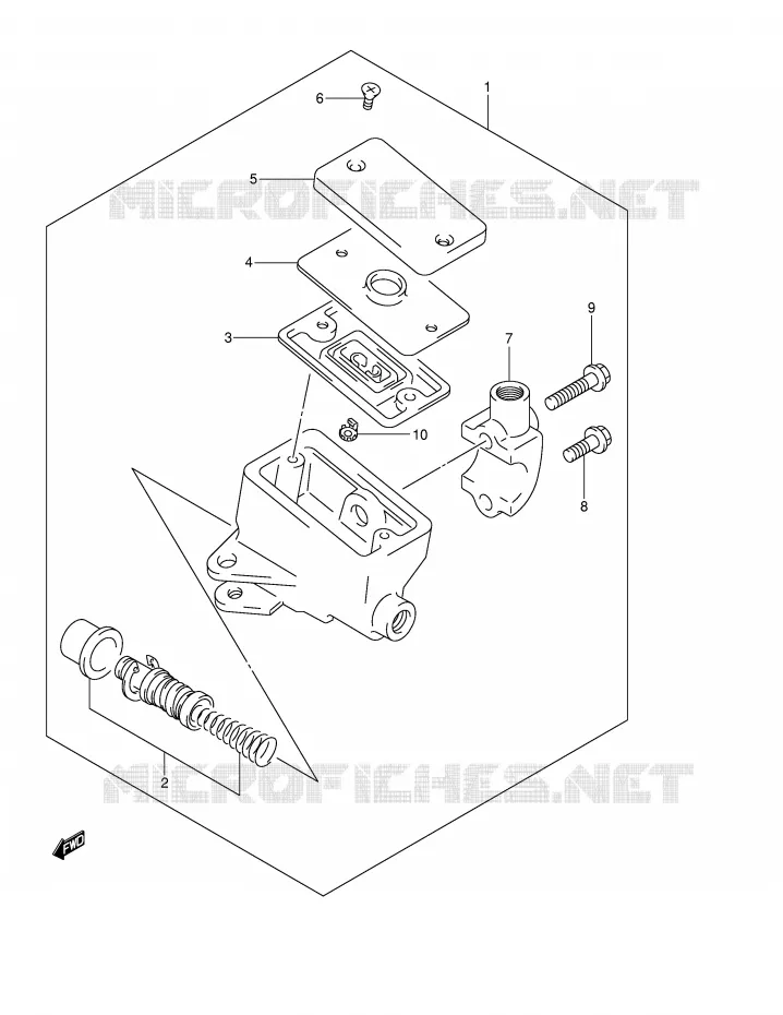 MAITRE CYLINDRE AVANT (GSF1200K1/K2/K3/K4/ZK4/K5/ZK5) Suzuki MOTO 1200 BANDIT 2001  GSF1200K1(E2)