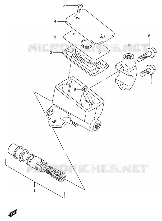 MAITRE CYLINDRE AVANT (GSF1200SAV/SAW/SAX/SAY) Suzuki MOTO 1200 BANDIT 1996  GSF1200ST(E2)
